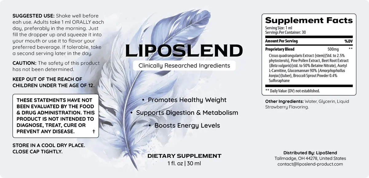 liposlend supplement fact